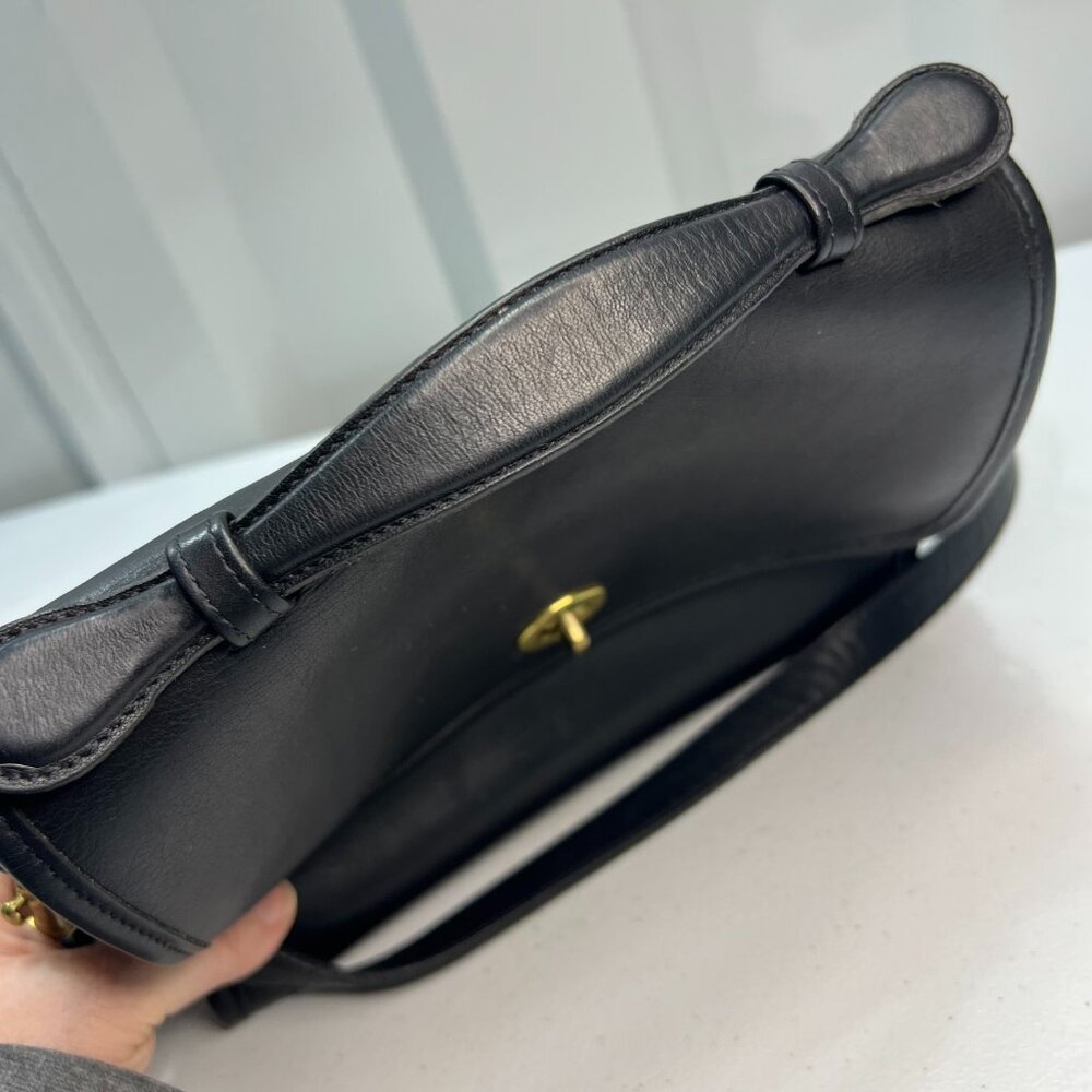 *SOLD*Coach Vintage Court Bag 9870 Crossbody Shoulder Satchel Black Brass EUC - Picture 8 of 16